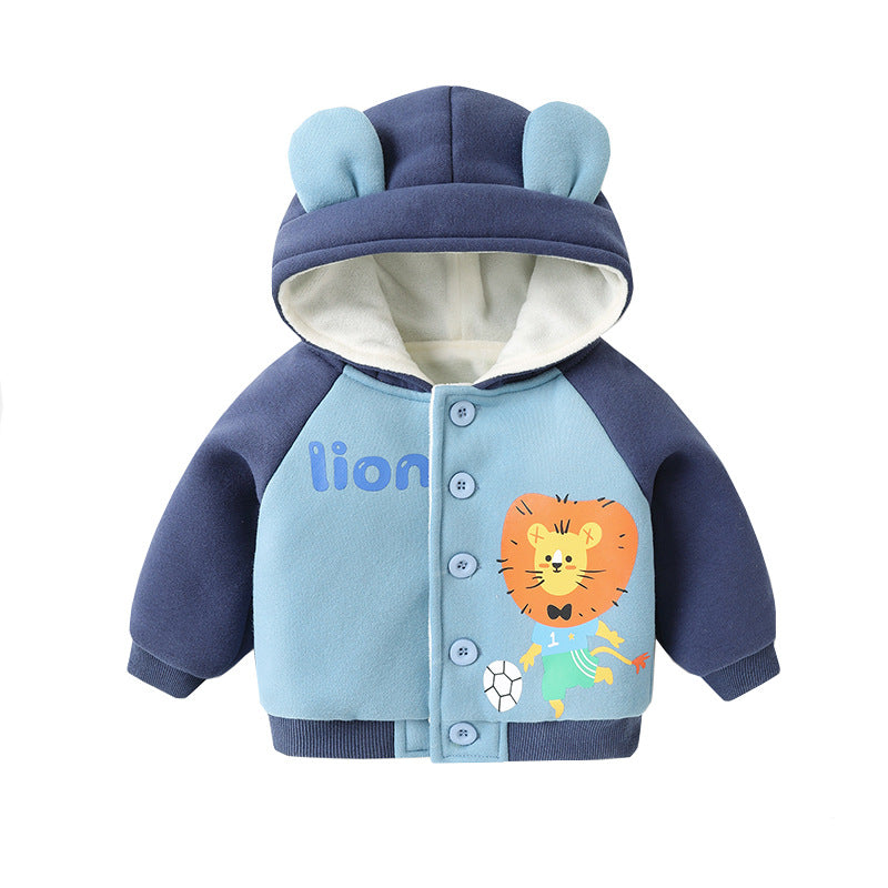 Chaqueta con Capucha de Vellón para Bebés para Niños y Niñas Invierno