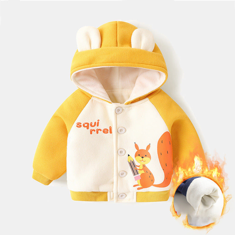 Chaqueta con Capucha de Vellón para Bebés para Niños y Niñas Invierno