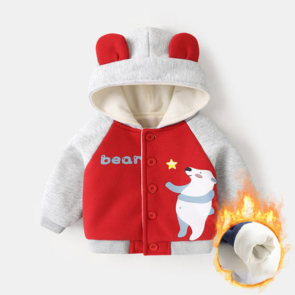 Chaqueta con Capucha de Vellón para Bebés para Niños y Niñas Invierno