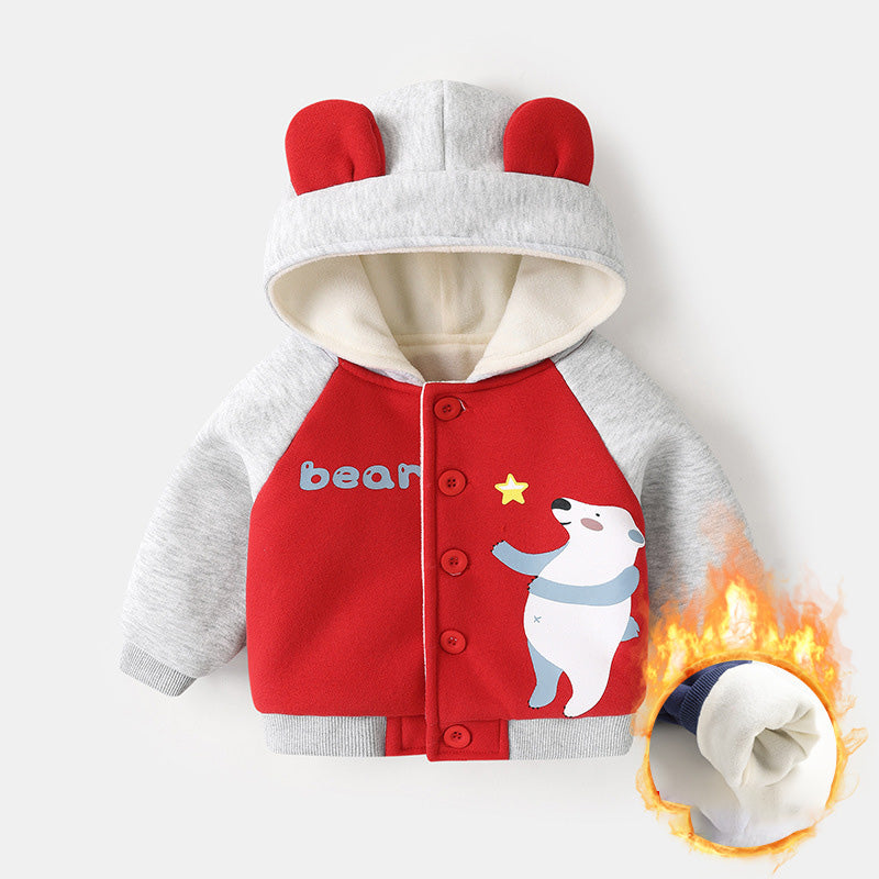 Chaqueta con Capucha de Vellón para Bebés para Niños y Niñas Invierno