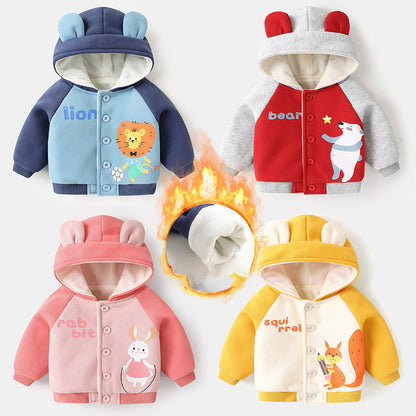 Chaqueta con Capucha de Vellón para Bebés para Niños y Niñas Invierno